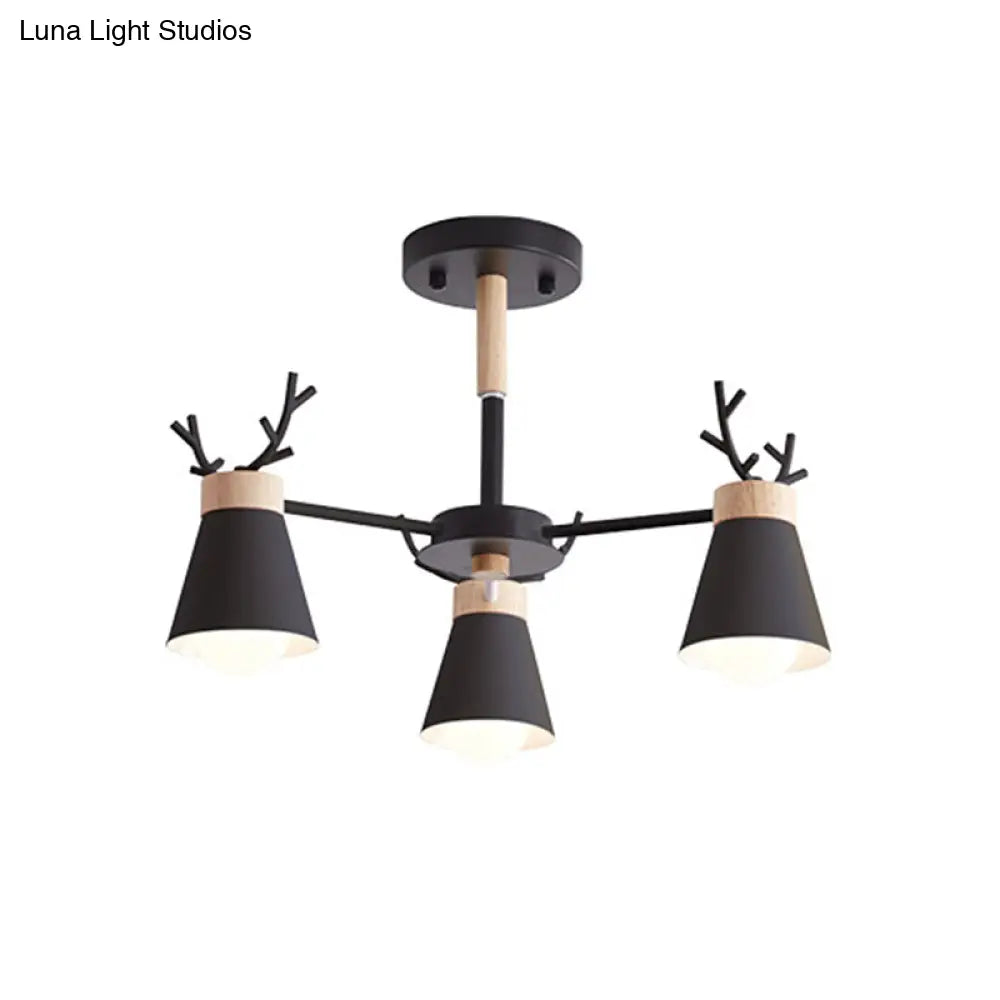 Modern Iron Deer Horn Kids Pendant Chandelier - Stylish Room Lighting Fixture