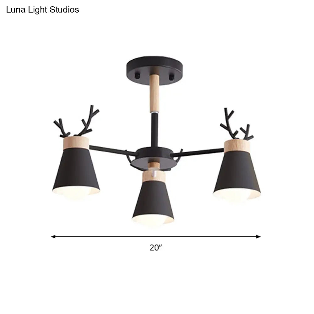 Modern Iron Deer Horn Kids Pendant Chandelier - Stylish Room Lighting Fixture