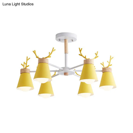 Modern Iron Deer Horn Kids Pendant Chandelier - Stylish Room Lighting Fixture