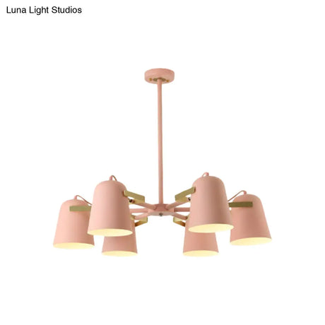 Modern Iron Pendant Chandelier With Bell Shade - Living Room Hanging Lighting Fashionable Design