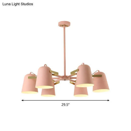 Modern Iron Pendant Chandelier With Bell Shade - Living Room Hanging Lighting Fashionable Design