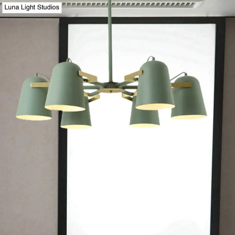 Modern Iron Pendant Chandelier With Bell Shade - Living Room Hanging Lighting Fashionable Design