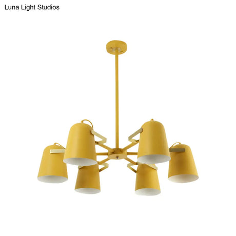Modern Iron Pendant Chandelier With Bell Shade - Living Room Hanging Lighting Fashionable Design