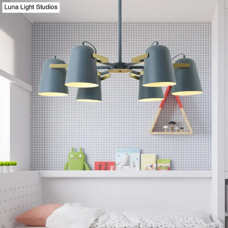 Modern Iron Pendant Chandelier With Bell Shade - Living Room Hanging Lighting Fashionable Design