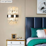 Modern K9 Crystal Sconce Wall Light For Bedroom - Clear Finish