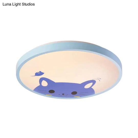 Modern Kindergarten Circular Ceiling Light: Acrylic Flush Mount Fixture