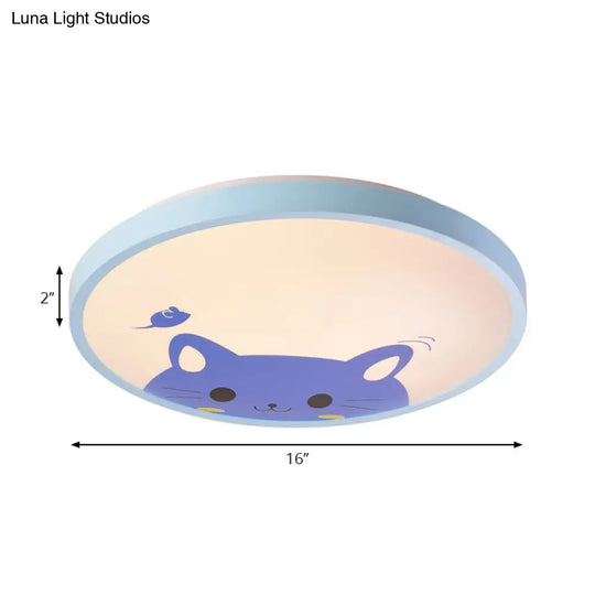 Modern Kindergarten Circular Ceiling Light: Acrylic Flush Mount Fixture