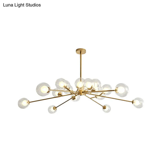 Modern Large Chandelier: 15/18 Lights Restaurant Hotel Branch Metal Black/Gold Hanging Lamp