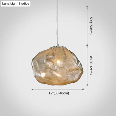 Modern Lattice Glass Ceiling Hanging Light Fixture For Restaurants - 1 Bun