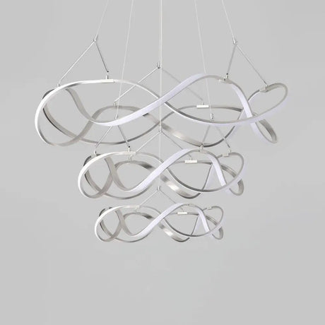 Modern Led Acrylic Ceiling Light: Twisting Chrome/Gold Chandelier Pendant (1/2/3-Light) -
