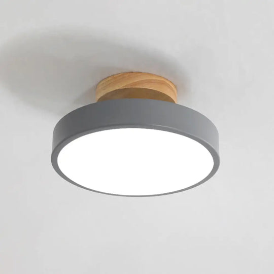 Modern Led Acrylic Circle Flush Mount Ceiling Light Fixture Grey