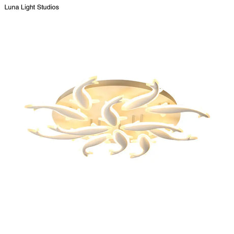 Modern Led Acrylic Fishes Flush Mount Light: Ceiling Fixture With 3/5/9 Lights In