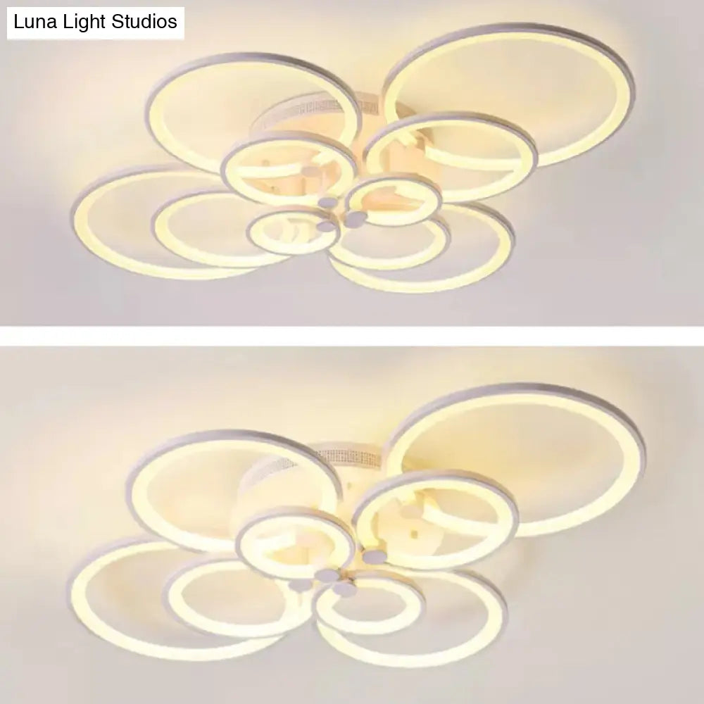 Modern Led Acrylic Flush Mount Ceiling Light For Bedroom