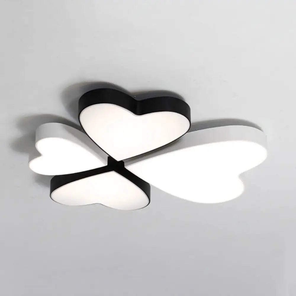 Modern Led Acrylic Flush Mount Ceiling Light For Living Room - Contemporary Lighting Black / Warm