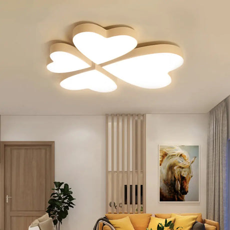 Modern Led Acrylic Flush Mount Ceiling Light For Living Room - Contemporary Lighting Pink / White