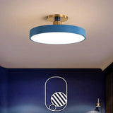 Modern Led Acrylic Semi Flush Mount Ceiling Light Fixture With Circular Ring Design Blue / Warm