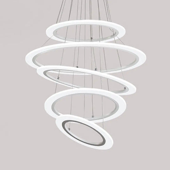 Modern Led Acrylic Triangle Ceiling Pendant Light Fixture - 1/2/3-Heads In Warm/White 5 / White