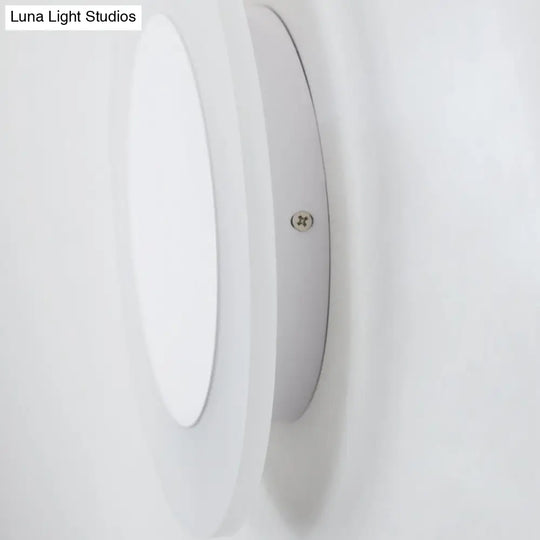 Modern Led Acrylic Wall Sconce Halo Ring White Lighting Fixture In Warm/White Light