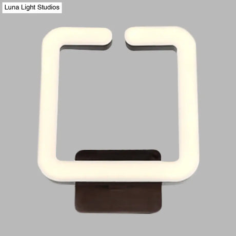 Modern Led Aluminum Wall Sconce In Warm/White/Natural Light - Square Coffee Design