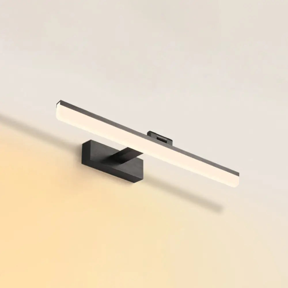 Modern Led Bathroom Mirror Cabinet Light In 3 Color Finishes Black / Warm
