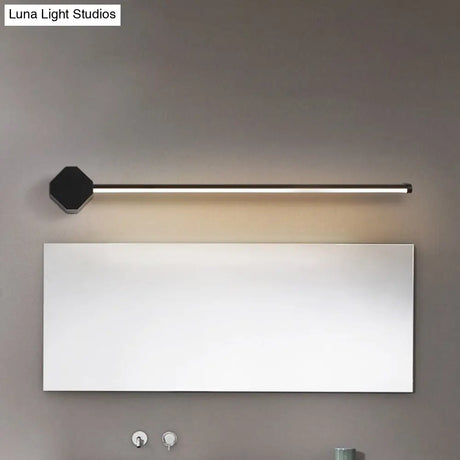 Modern Led Bathroom Sconce With Sleek Black/White Finish Slim Linear Acrylic Shade - 16/23.5 Long