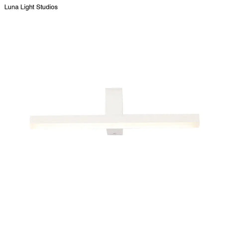 Modern Led Bathroom Vanity Light - Stylish Black/White Wall Lighting With Slender Metal Shade