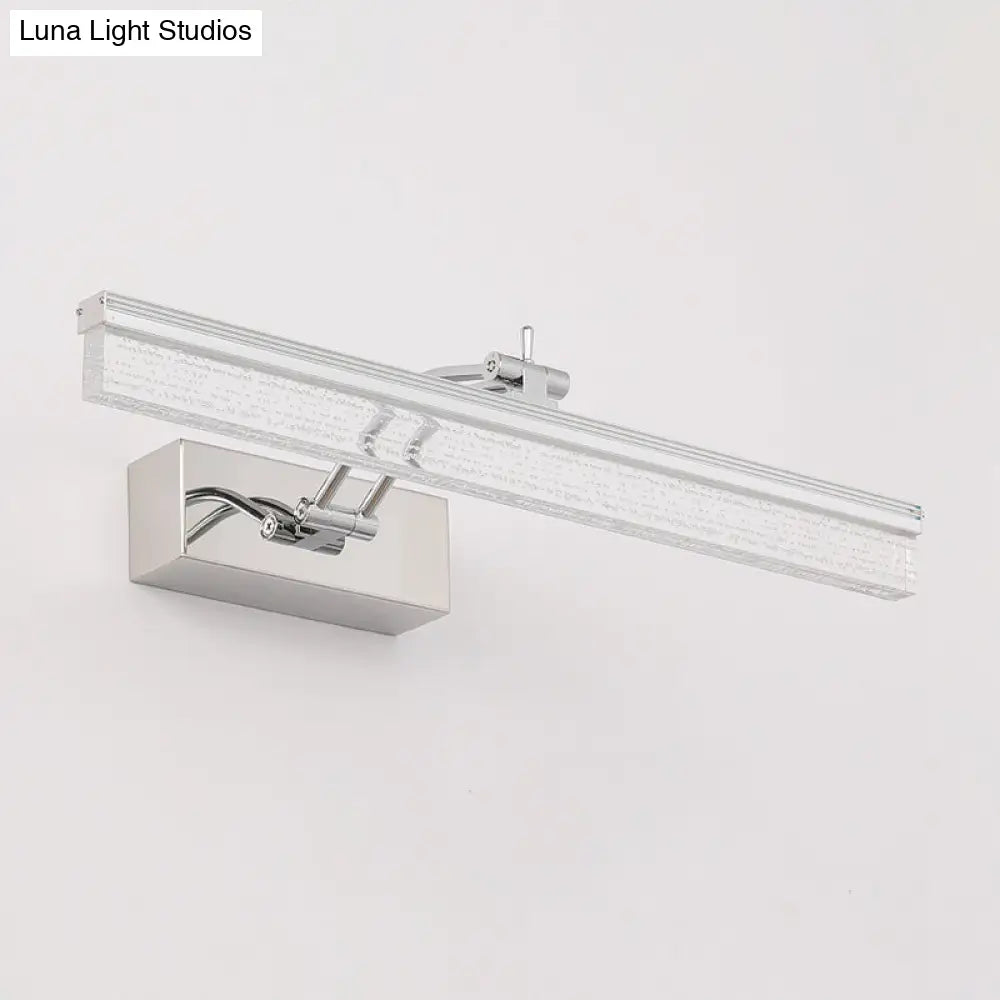 Modern Led Bathroom Wall Vanity Light With Rectangle Acrylic Shade And Warm/White