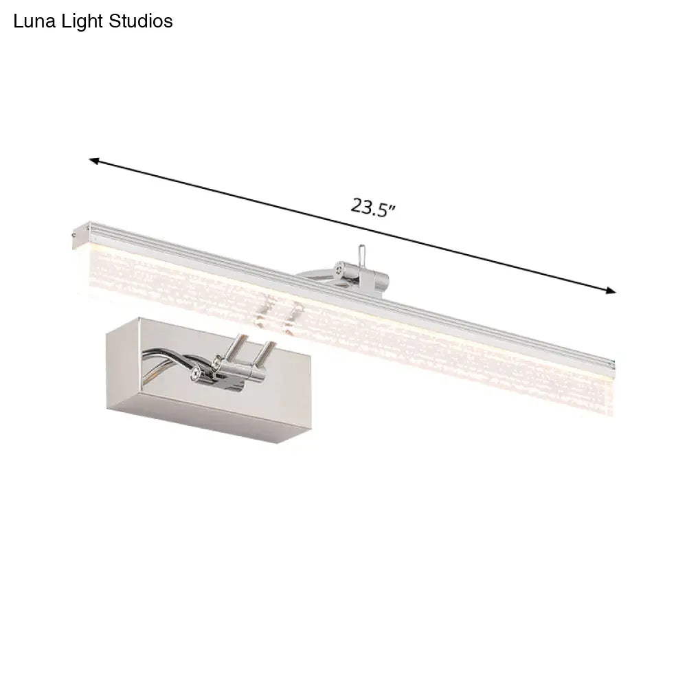 Modern Led Bathroom Wall Vanity Light With Rectangle Acrylic Shade And Warm/White
