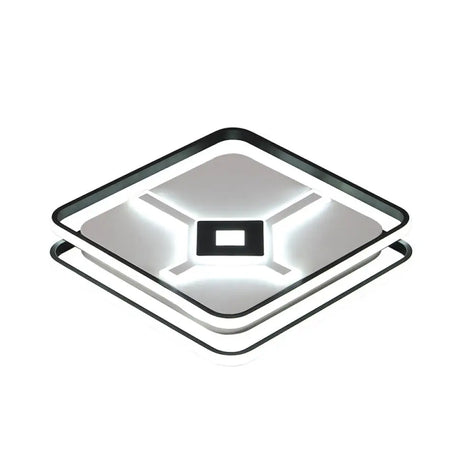 Modern Led Bedroom Ceiling Flush Mount Light Fixture With Acrylic Shade In White/Warm - Black