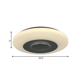 Modern Led Bedroom Flush Mount Fixture With Airship Acrylic Shade In Warm/Natural Light - White