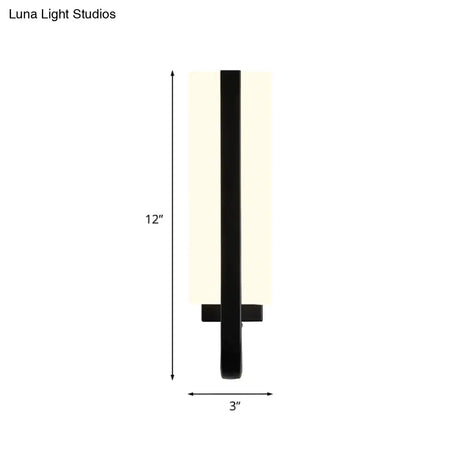 Modern Led Black Wall Sconce Light Fixture For Living Room - Minimalistic Metal Design White/Warm