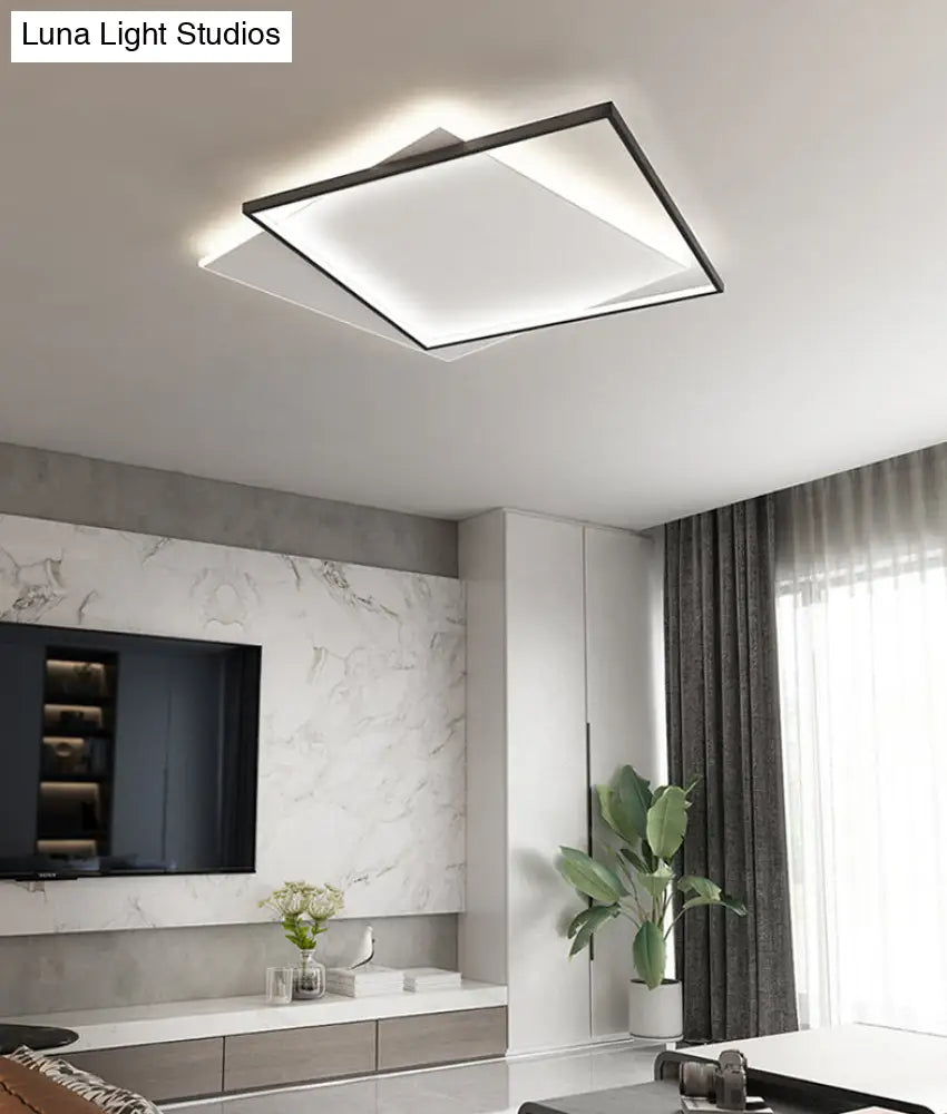 Modern Led Black-White Metal Flush Mount Ceiling Lighting Fixture