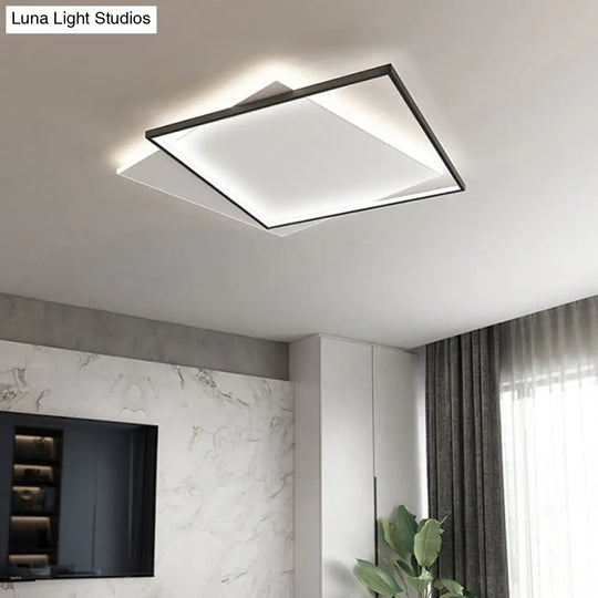Modern Led Black-White Metal Flush Mount Ceiling Lighting Fixture