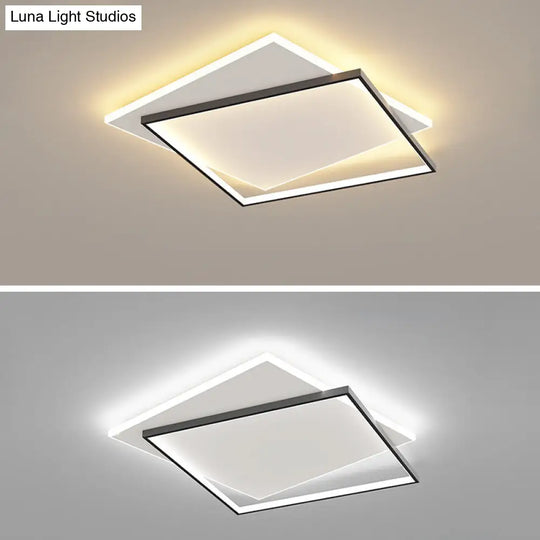 Modern Led Black-White Metal Flush Mount Ceiling Lighting Fixture