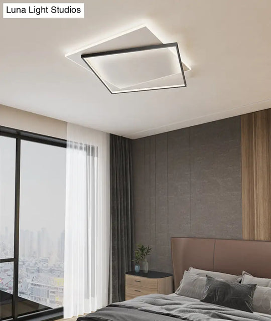 Modern Led Black-White Metal Flush Mount Ceiling Lighting Fixture