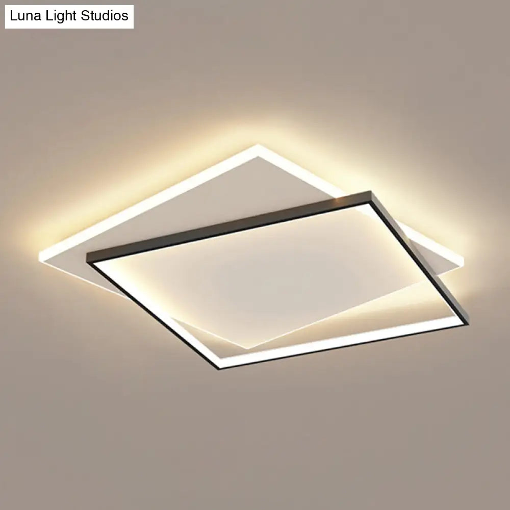 Modern Led Black-White Metal Flush Mount Ceiling Lighting Fixture