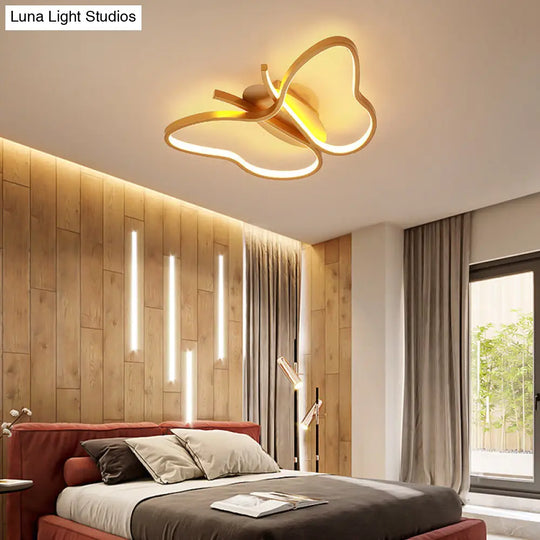 Modern Led Butterfly Ceiling Light Fixture - Close-To-Ceiling Metal Lighting