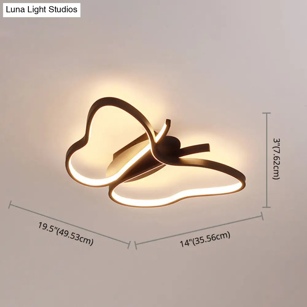 Modern Led Butterfly Ceiling Light Fixture - Close-To-Ceiling Metal Lighting
