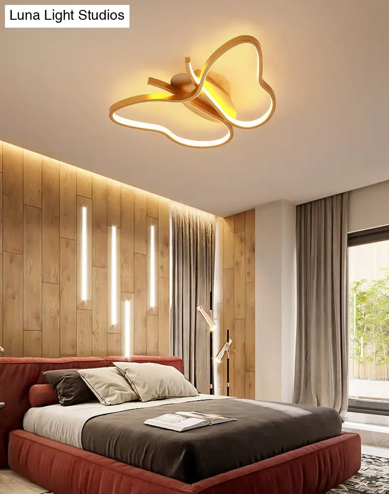Modern Led Butterfly Ceiling Light Fixture - Close-To-Ceiling Metal Lighting