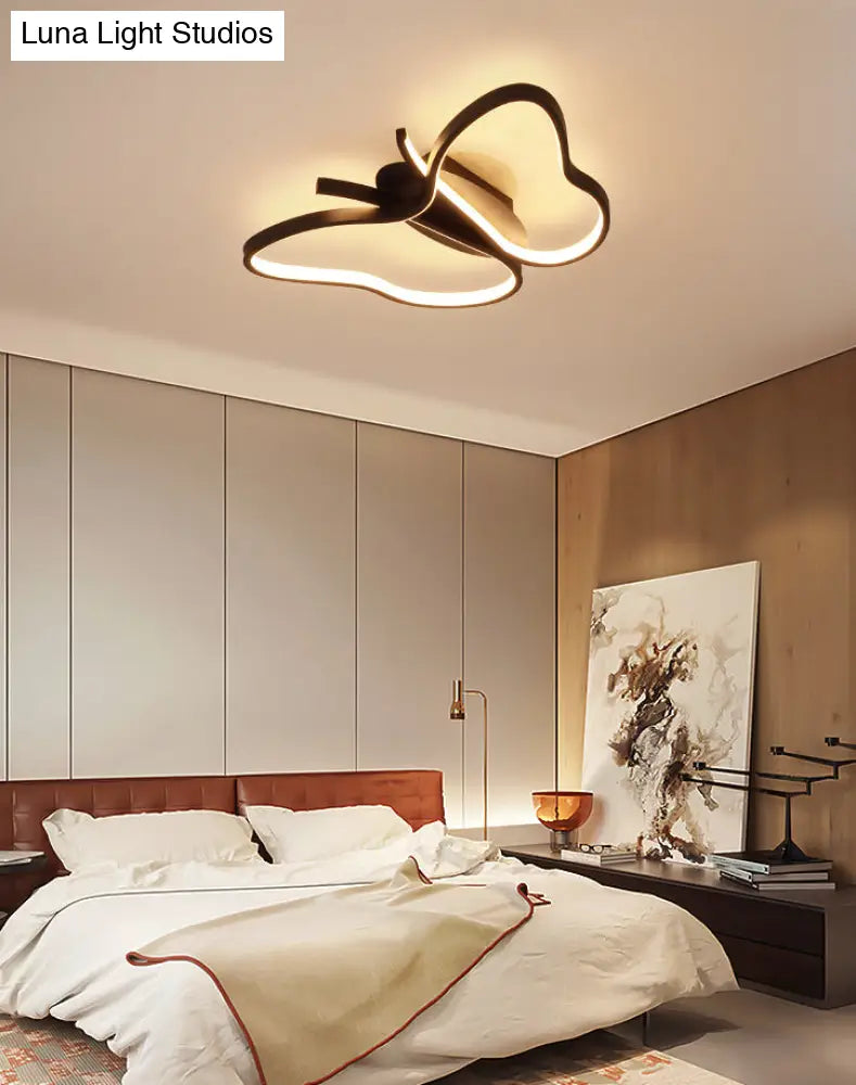 Modern Led Butterfly Ceiling Light Fixture - Close-To-Ceiling Metal Lighting