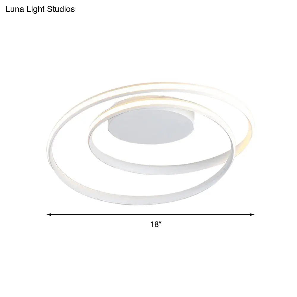 Modern Led Ceiling Lamp For Kid’s Bedroom & Hallway - Acrylic Strap Circle Mount