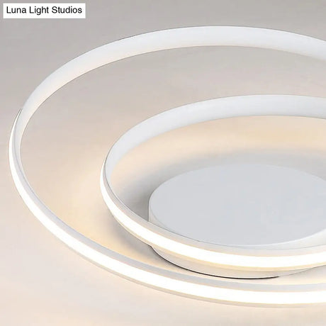 Modern Led Ceiling Lamp For Kid’s Bedroom & Hallway - Acrylic Strap Circle Mount