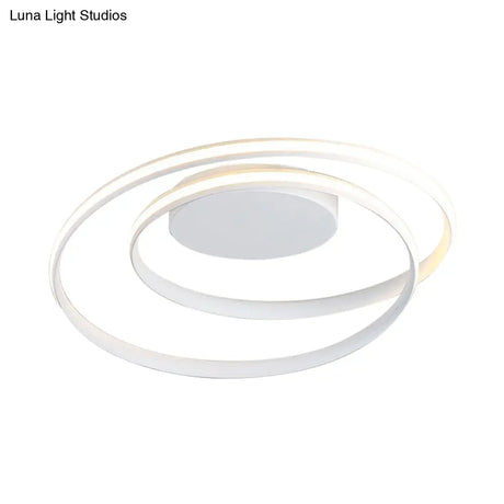 Modern Led Ceiling Lamp For Kid’s Bedroom & Hallway - Acrylic Strap Circle Mount