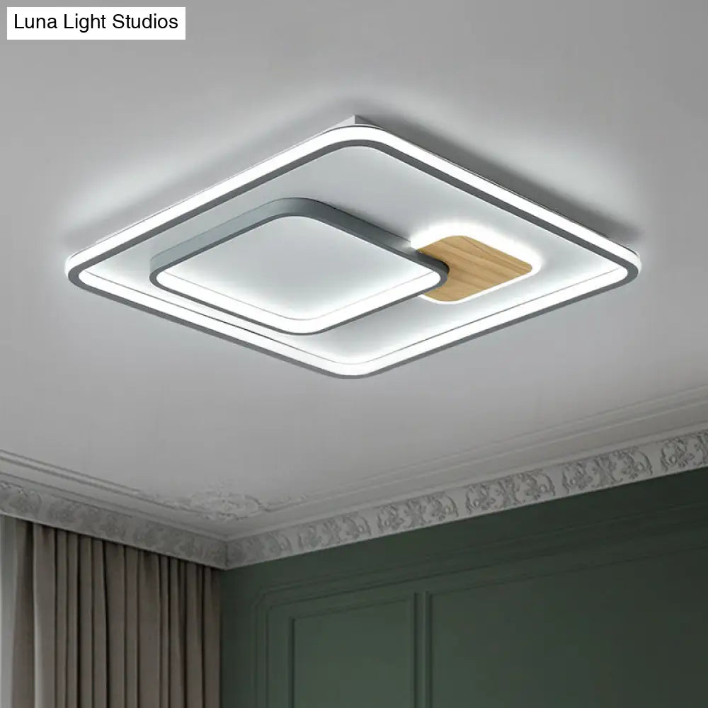 Modern Led Ceiling Light With Metal Shade In Warm/White - 16.5/20.5/35.5 Sizes Available White /