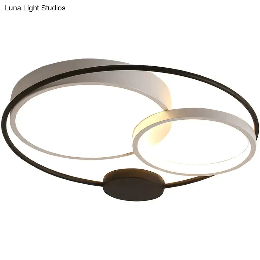 Modern Led Ceiling Lights For Living Room Bedroom Study Black + White Or Grey Color Lamp Fixtures