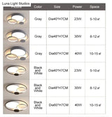 Modern Led Ceiling Lights For Living Room Bedroom Study Black + White Or Grey Color Lamp Fixtures