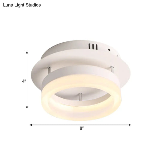 Modern Led Ceiling Semi Flush Mount Light - Acrylic Round/Square Shape Warm/White Lighting For