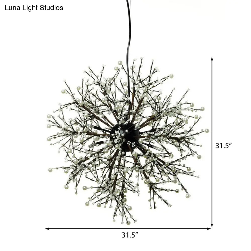 Dendritic Led Chandelier Lamp - 23.5/31.5 Wide Metal Black Ceiling Pendant Light With