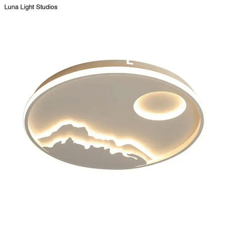 Modern Led Circle Ceiling Light With Acrylic Shade In Warm/White 17’/20.5’/25’ Diameter -