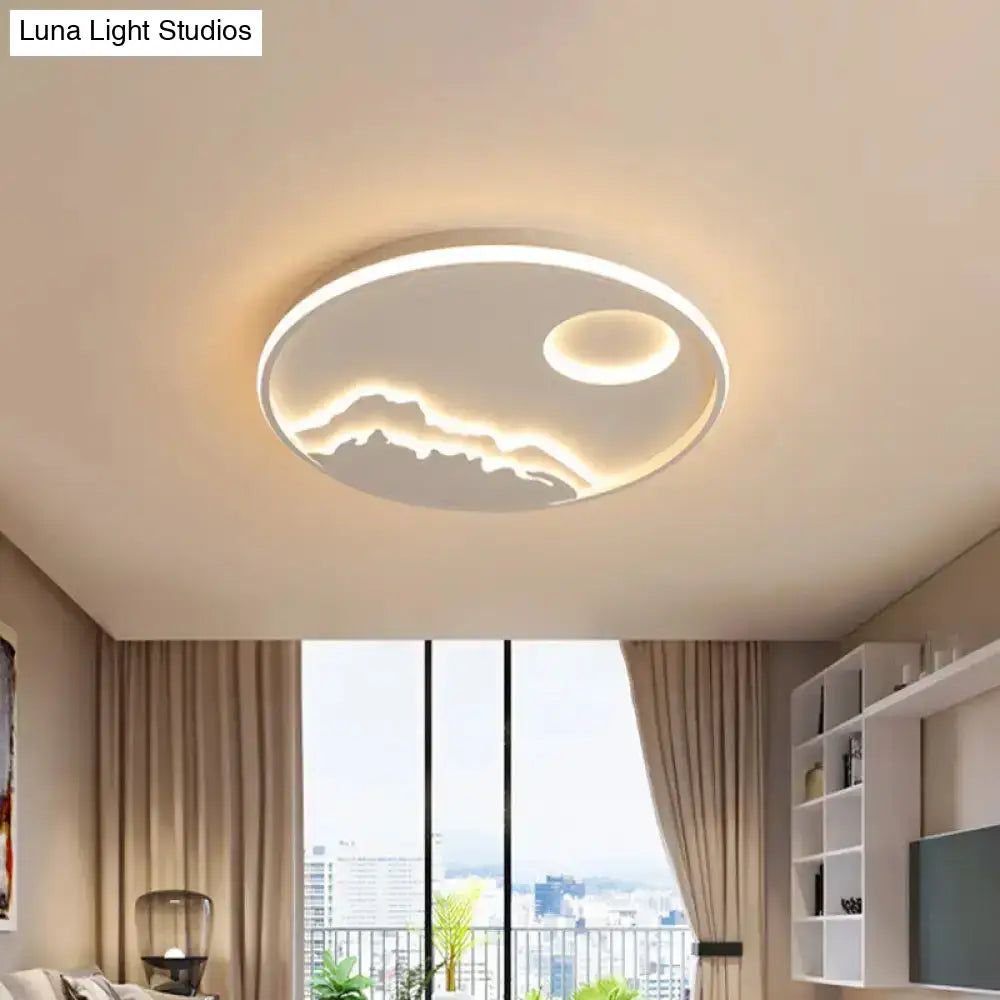 Modern Led Circle Ceiling Light With Acrylic Shade In Warm/White 17’/20.5’/25’ Diameter -